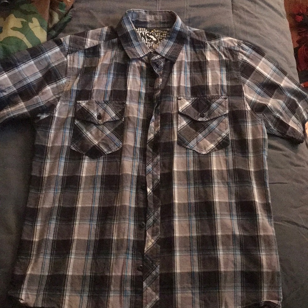 NSS Men's Plaid Casual Dress Shirt